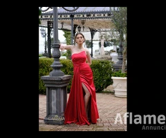 Abito Donna Elegante rosso con spacco